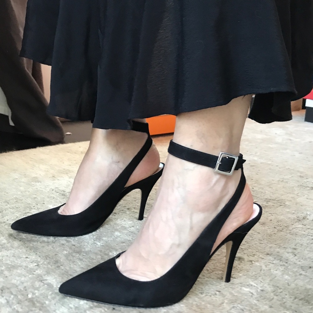 Kate Spade LUMINOUS black suede heels 7.5